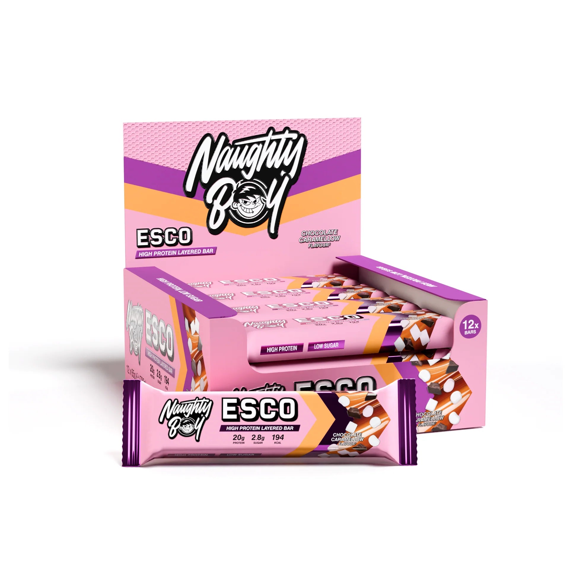 Naughty Boy ESCO Bar Protein Bars (box of 12 x 65g)